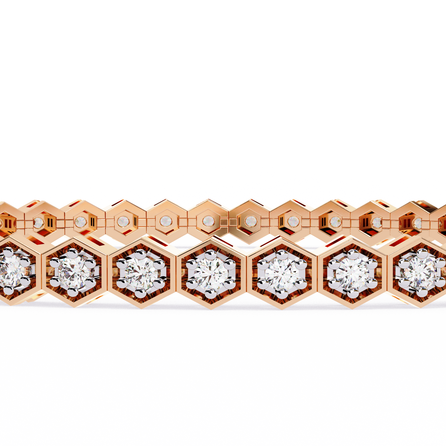 hexa round diamond bracelet