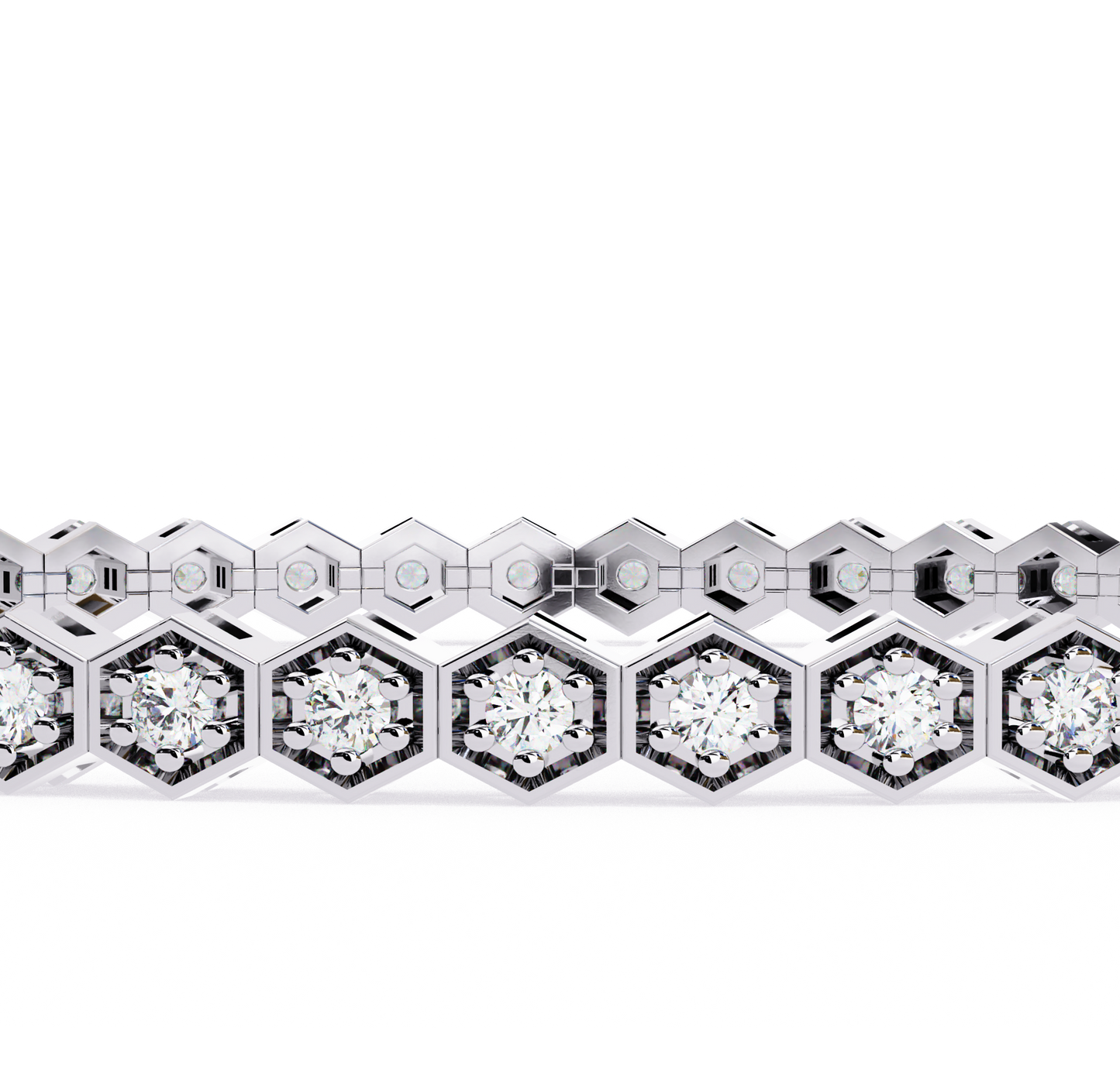hexa round diamond bracelet
