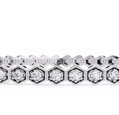 Hexa Round Diamond Bracelet
