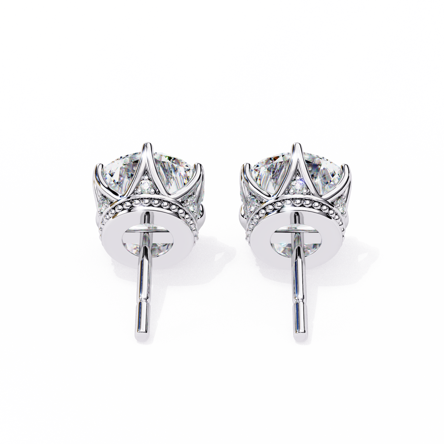 regalia crown diamond earrings - espira fine gems