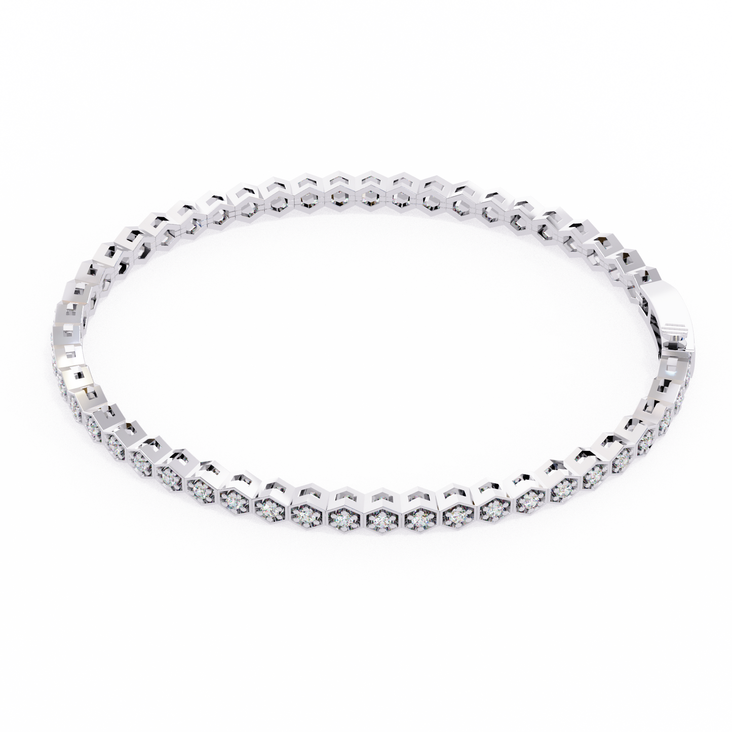 hexa round diamond bracelet