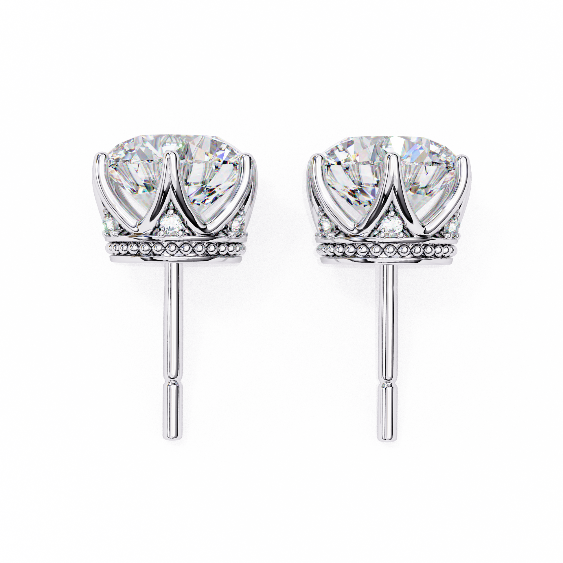 Regalia Crown Diamond Earrings - Espira Fine Gems