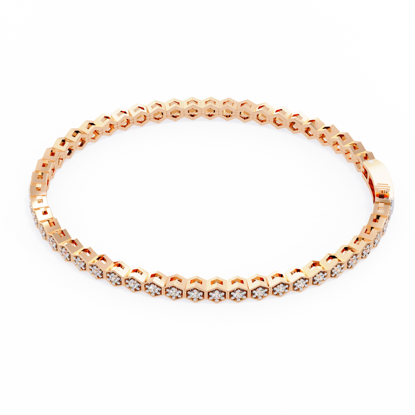hexa round diamond bracelet