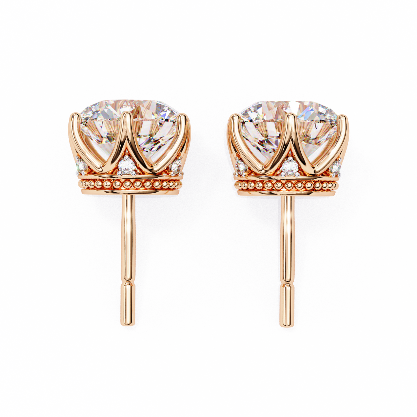 regalia crown diamond earrings - espira fine gems