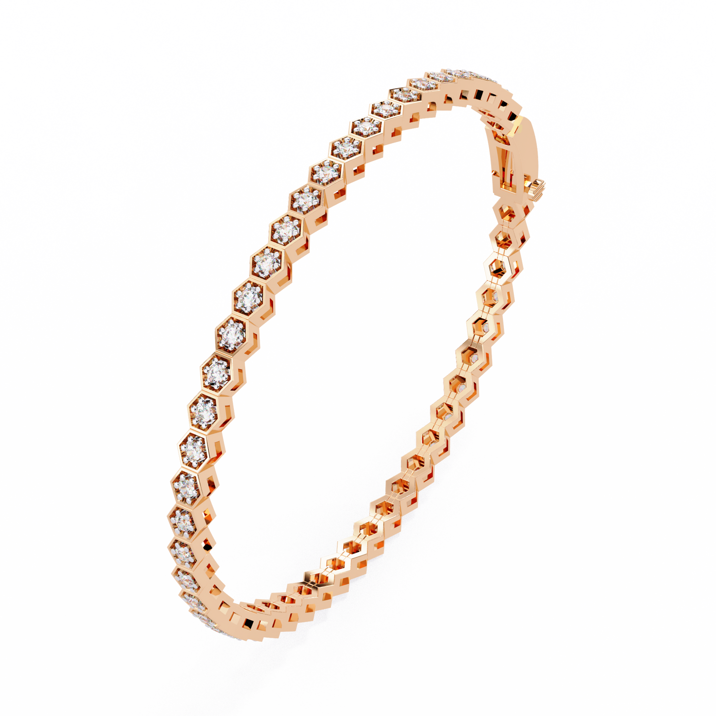 hexa round diamond bracelet