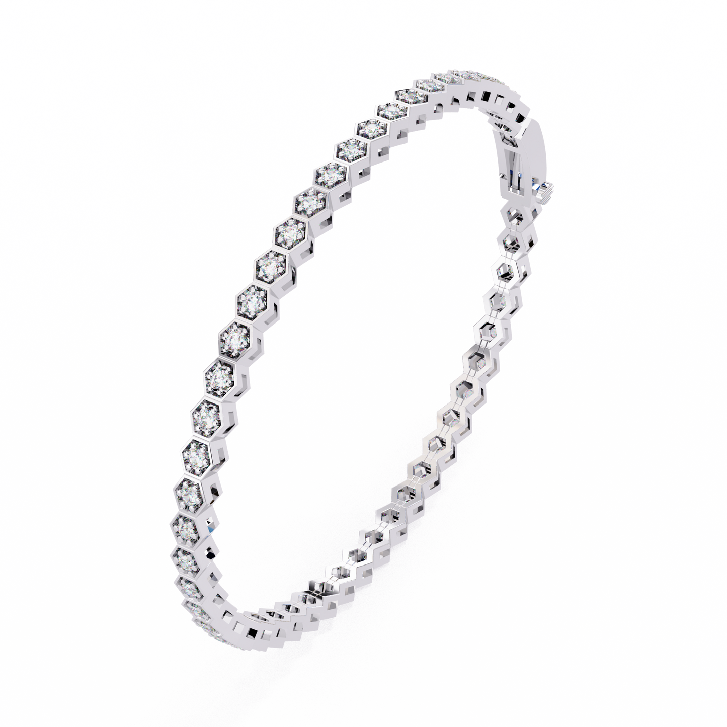 hexa round diamond bracelet