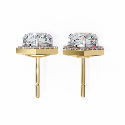 Boucles d'oreilles Hexa Glow en diamant rond