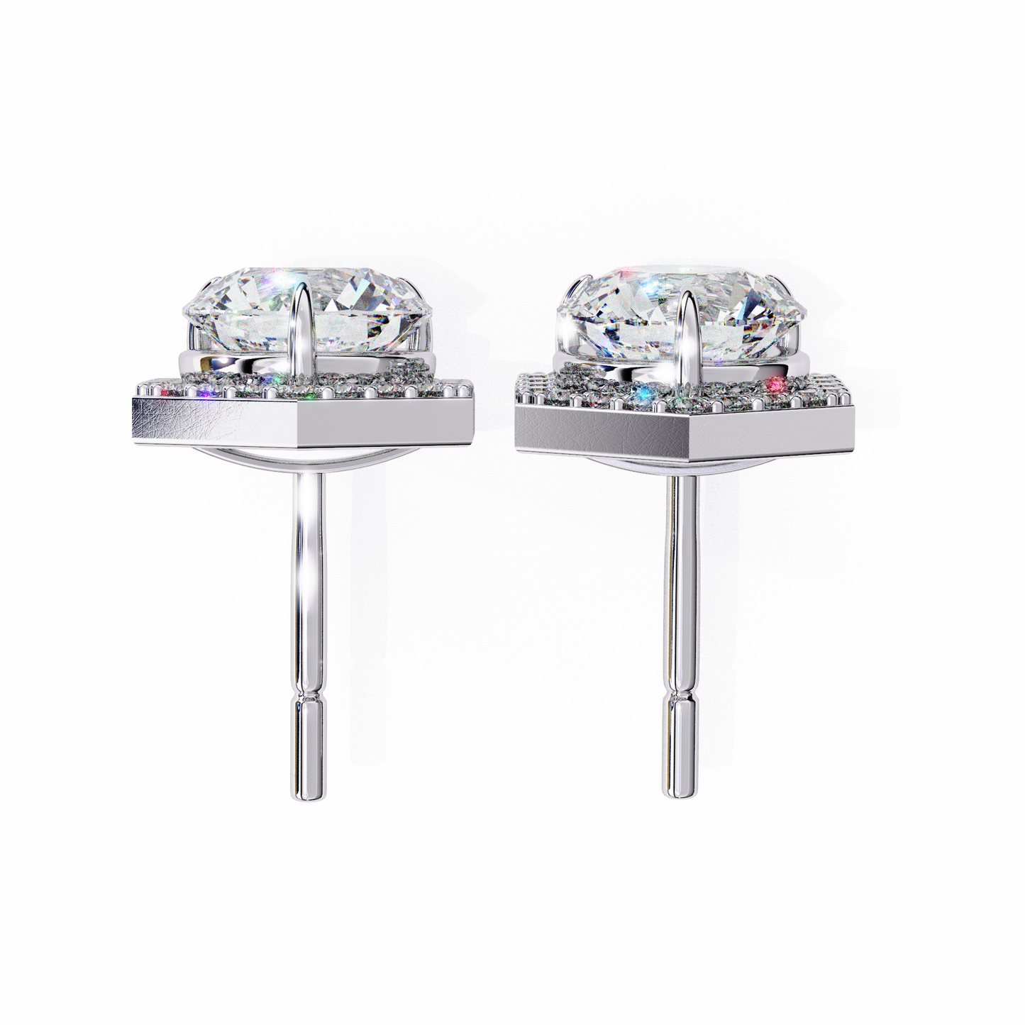 boucles d'oreilles hexa glow en diamant rond