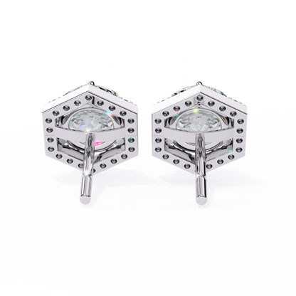 Hexa Glow Round Diamond Earrings