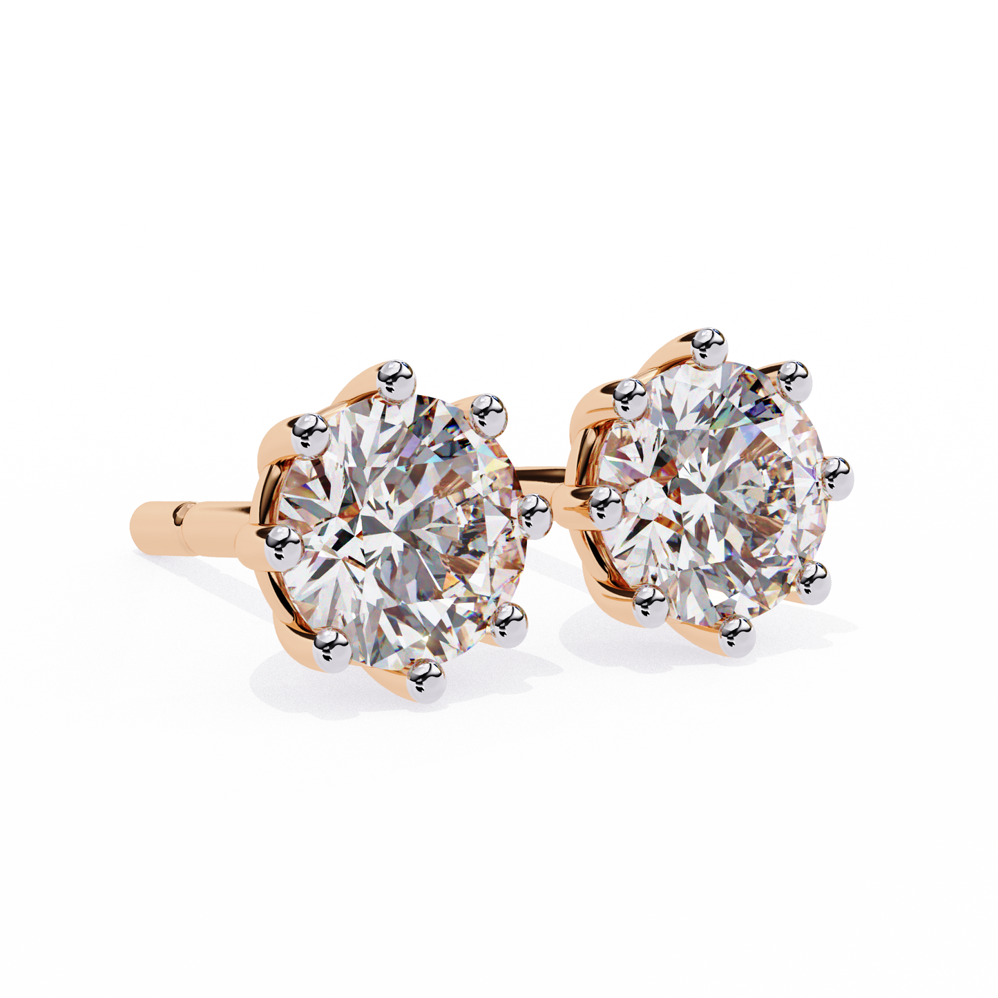 imperial round diamond earrings - espira fine gems