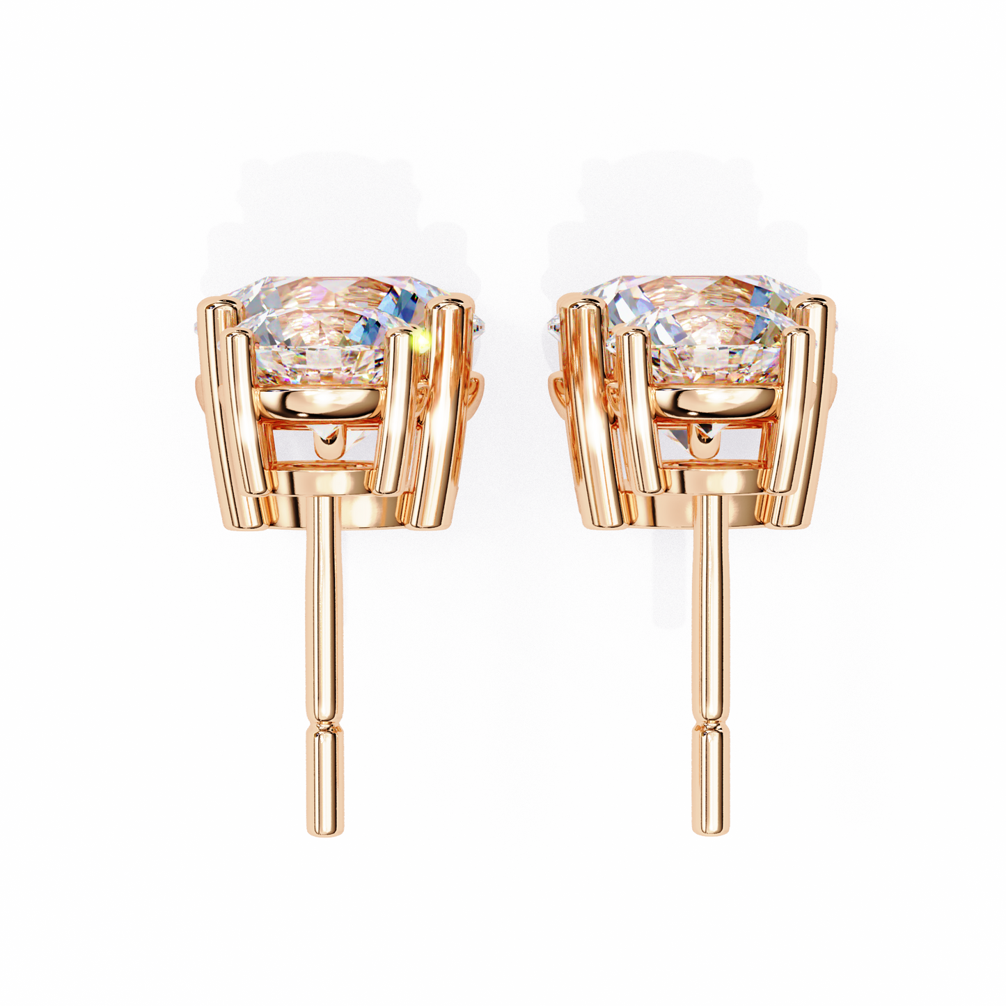 gloria round diamond earrings - espira fine gems