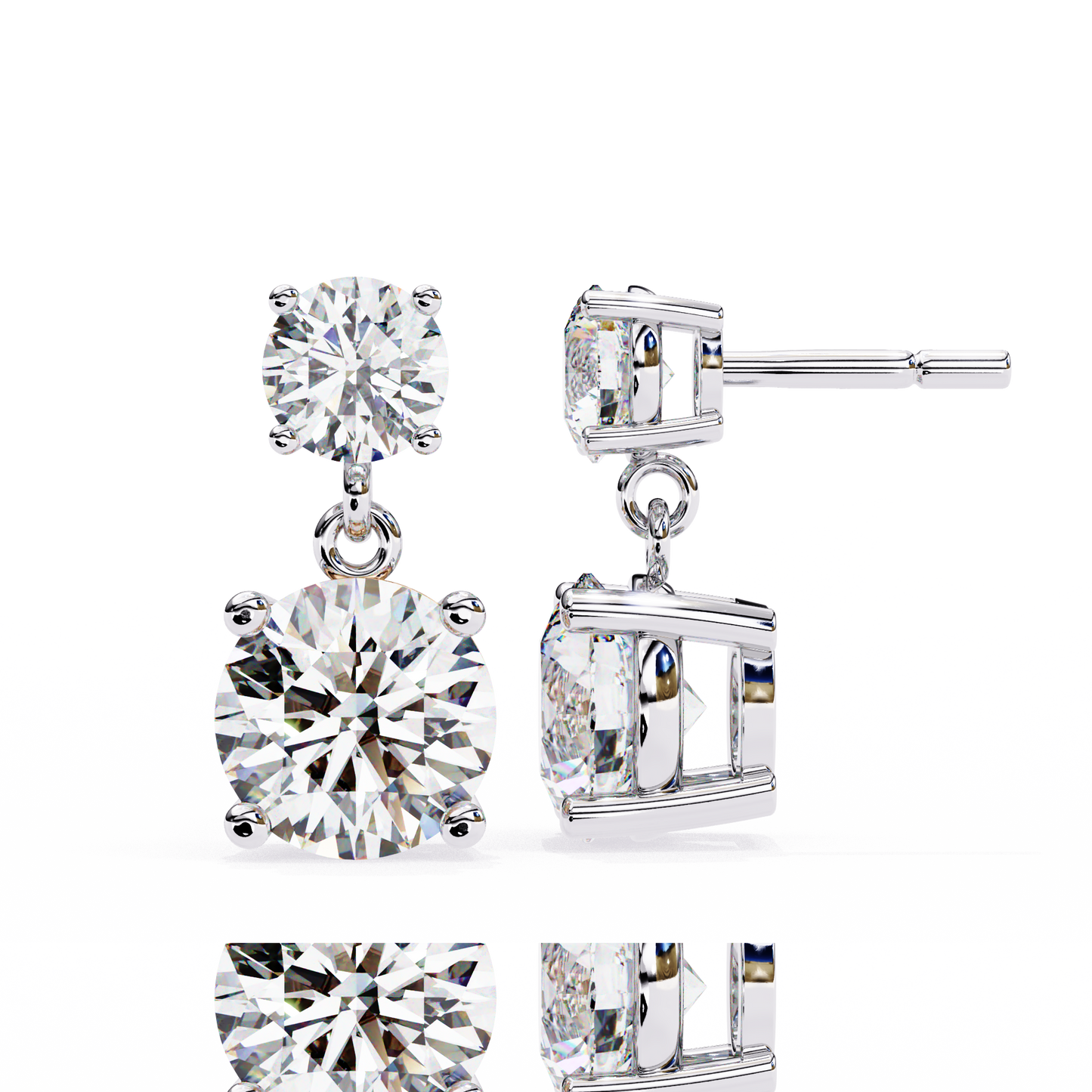 gloria round diamond earrings - espira fine gems