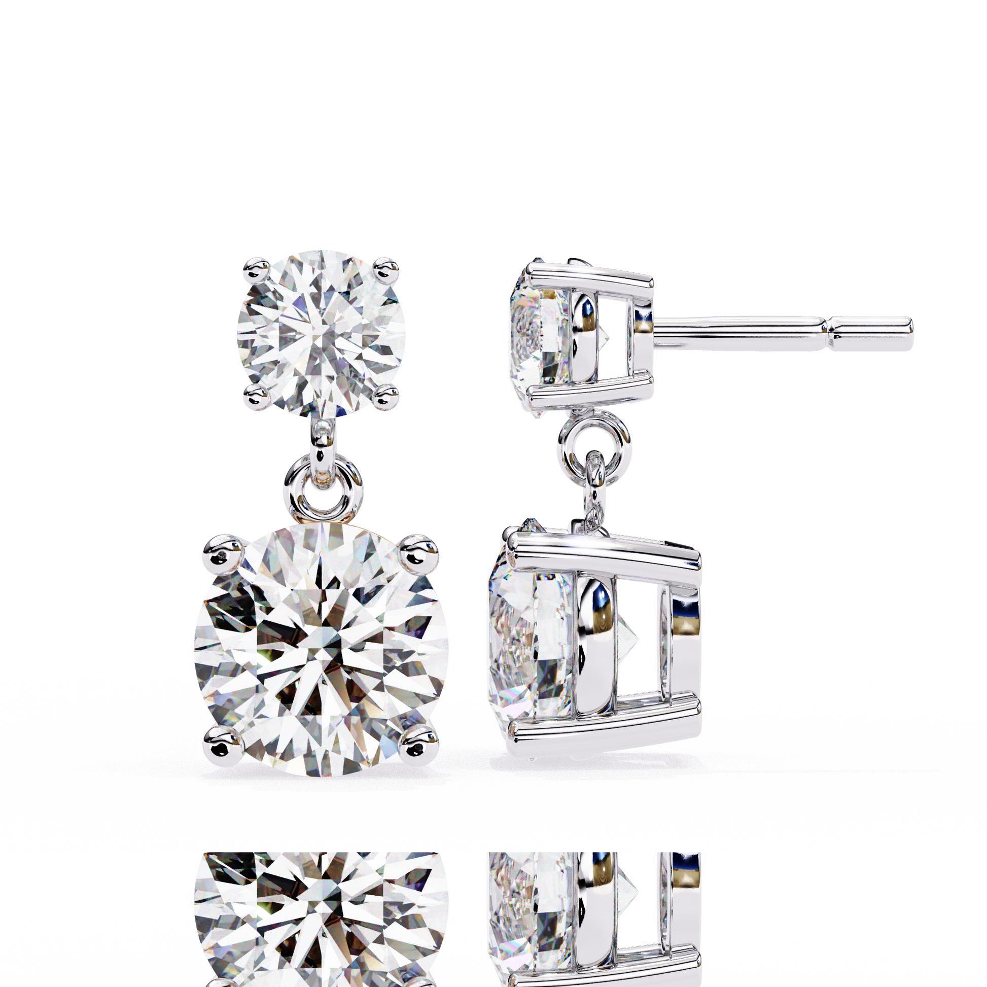 Gloria Round Diamond Earrings - Espira Fine Gems