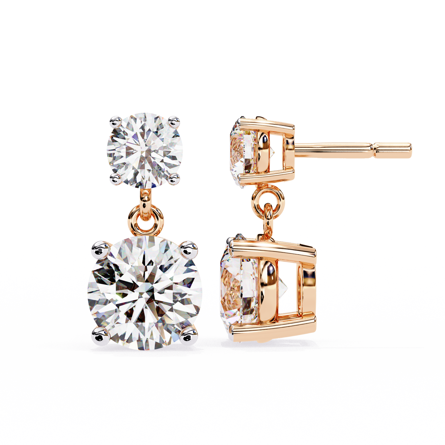 gloria round diamond earrings - espira fine gems