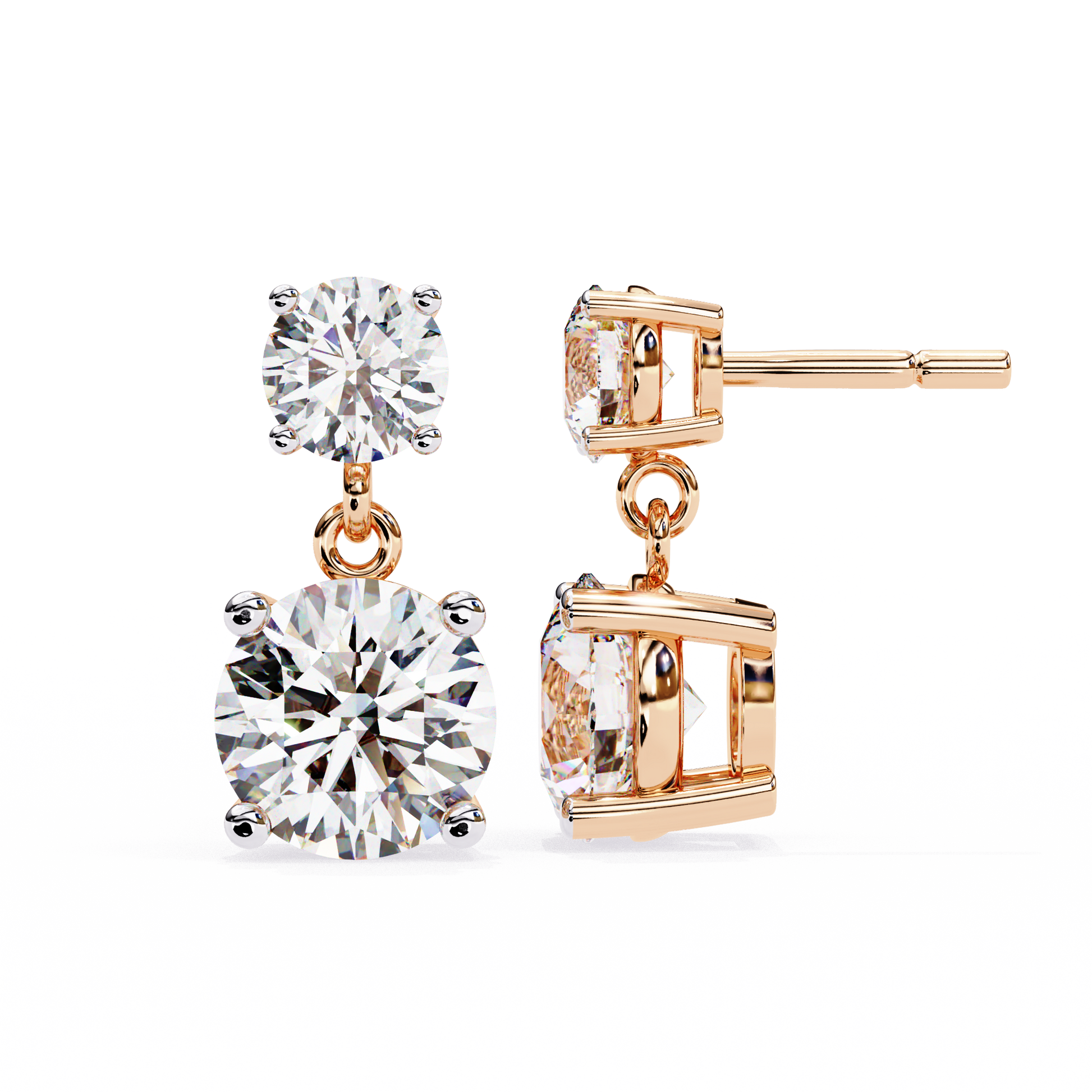 Gloria Round Diamond Earrings - Espira Fine Gems