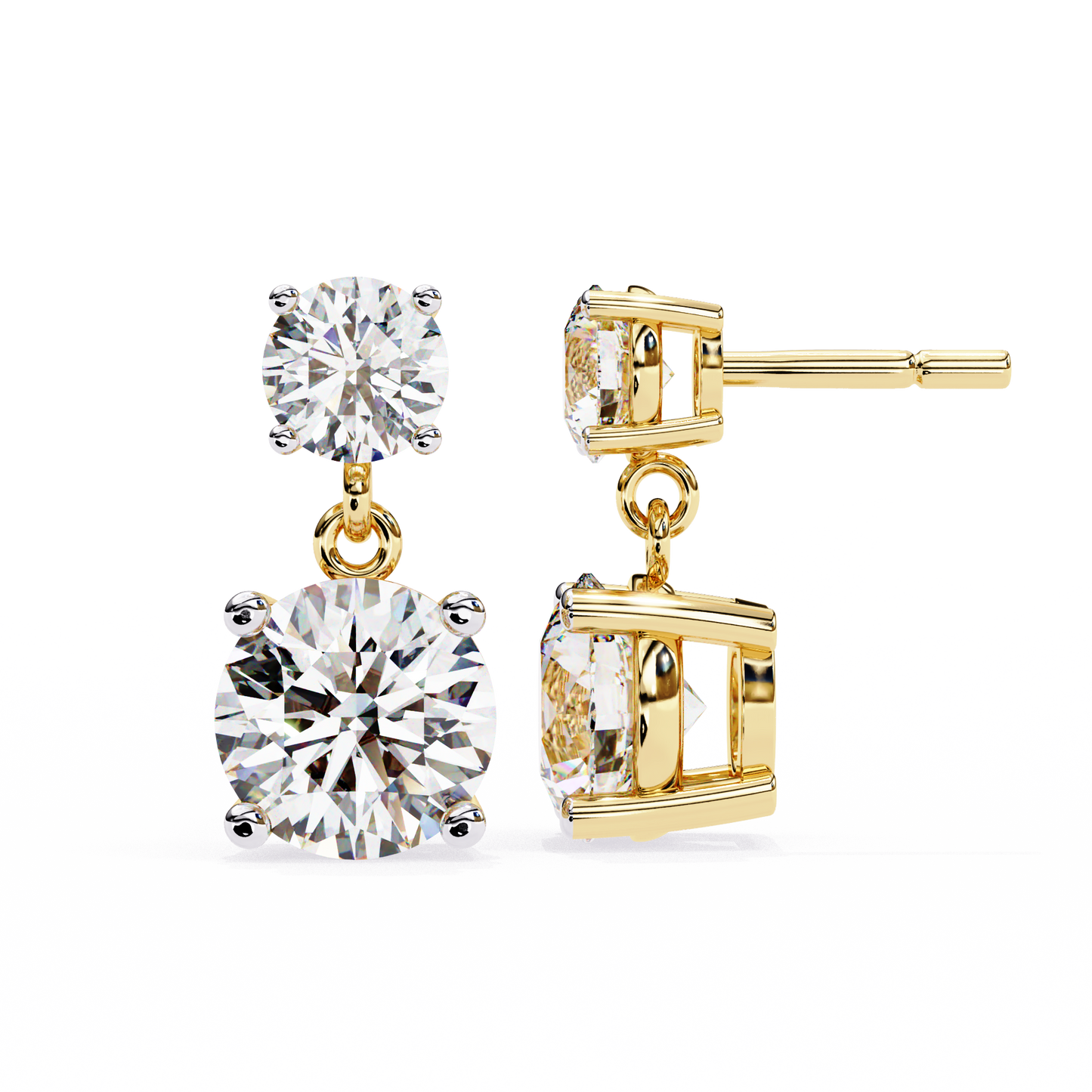 gloria round diamond earrings - espira fine gems