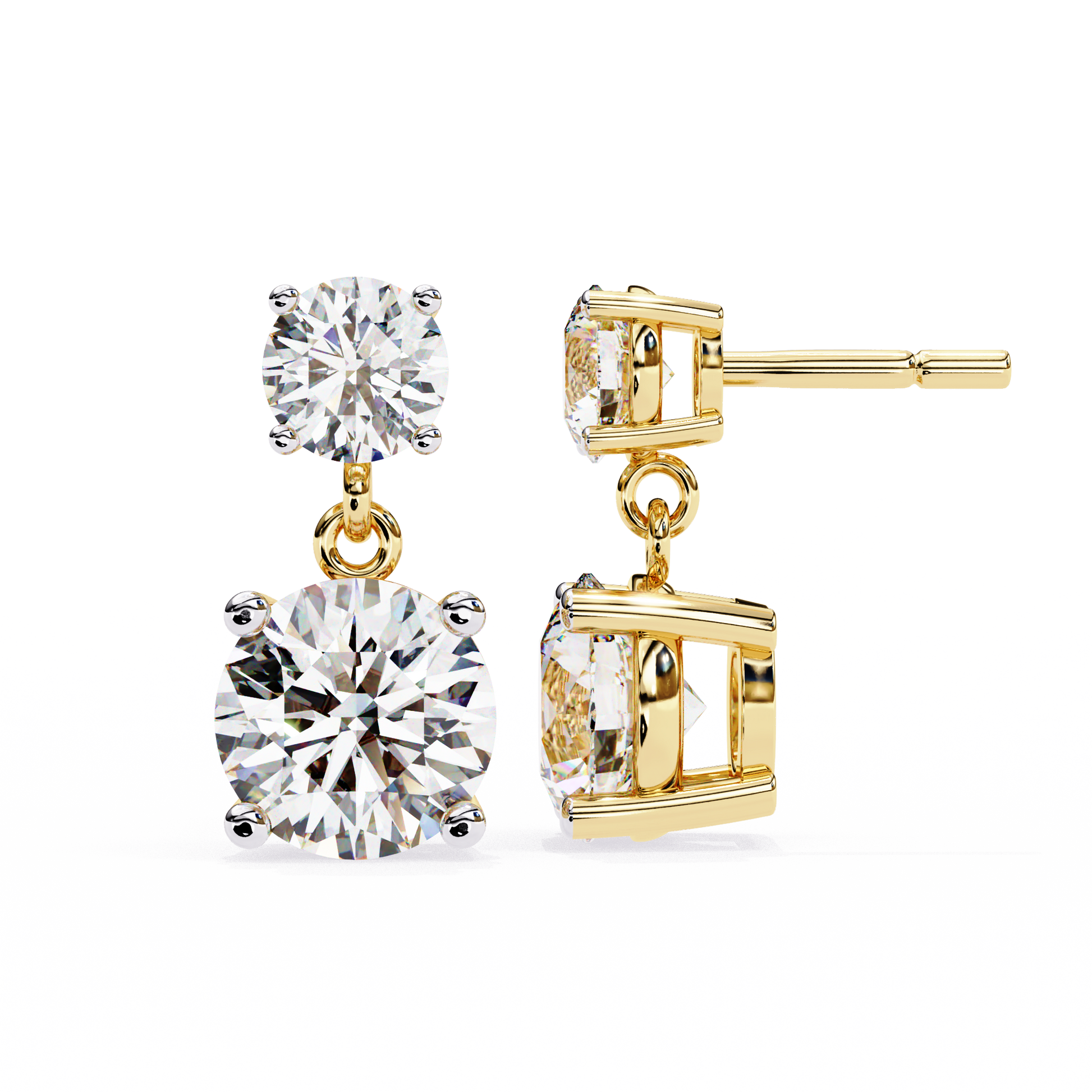 Gloria Round Diamond Earrings - Espira Fine Gems