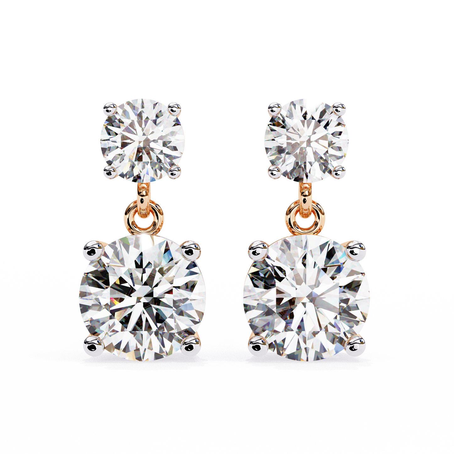 gloria round diamond earrings - espira fine gems