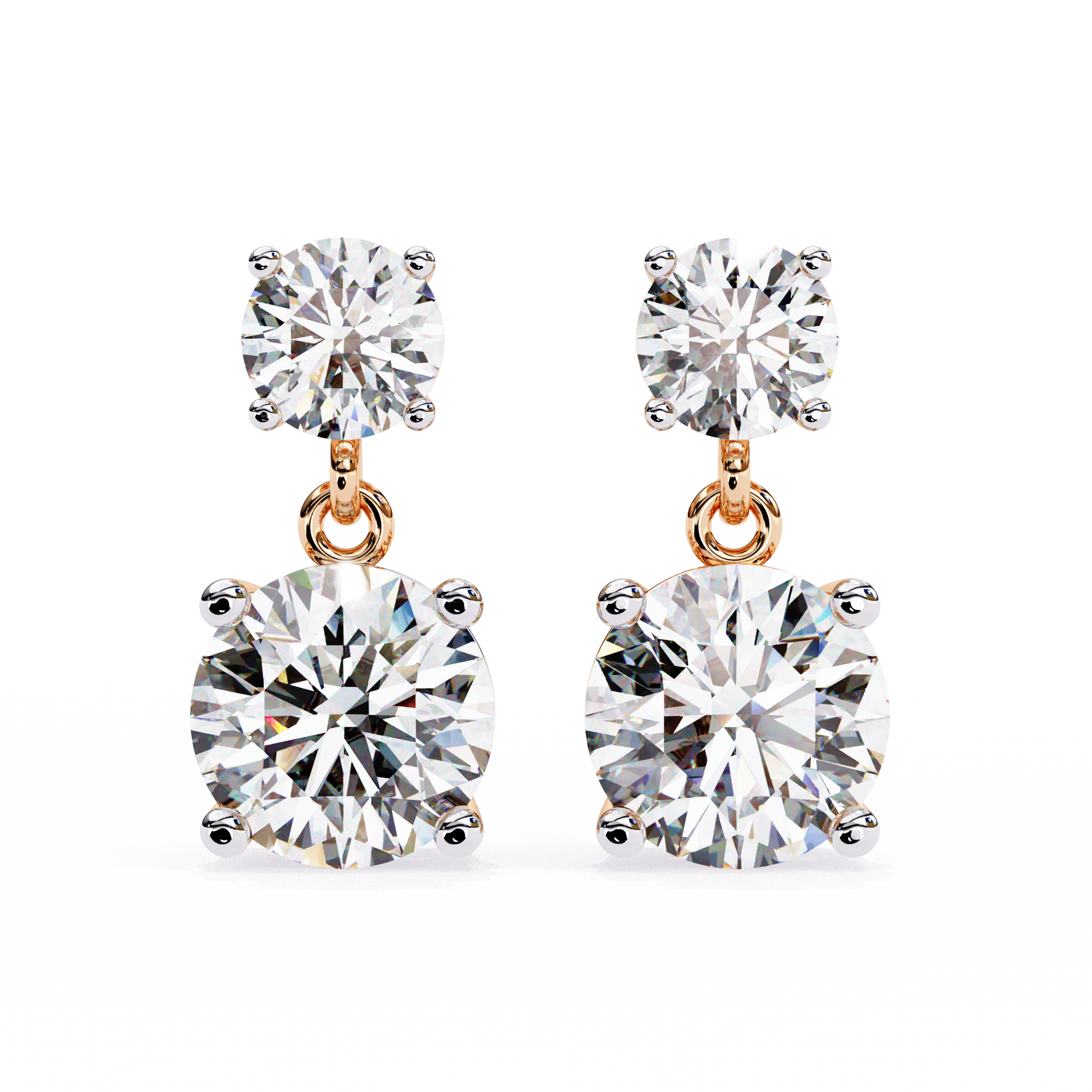 Gloria Round Diamond Earrings - Espira Fine Gems