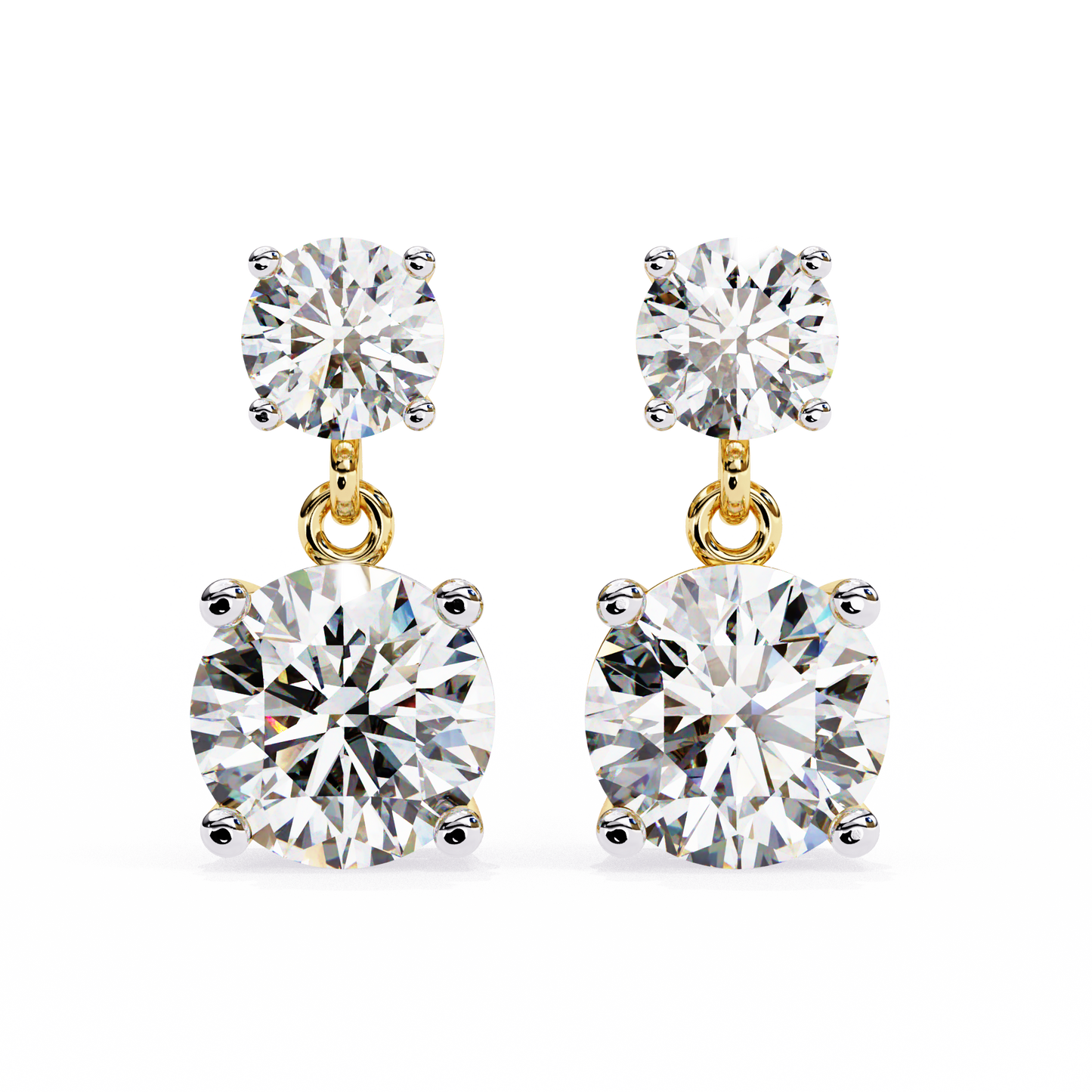 gloria round diamond earrings - espira fine gems