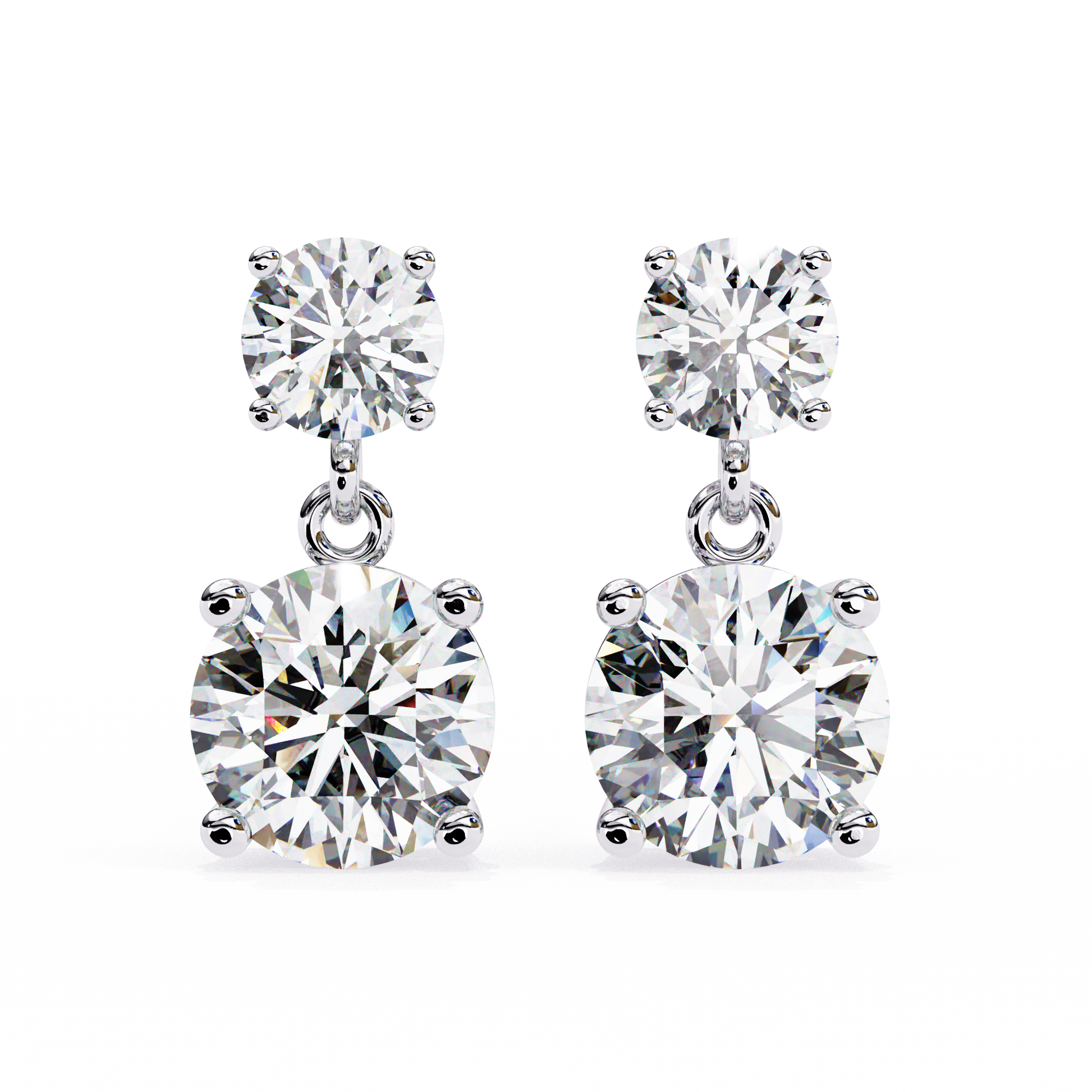 Gloria Round Diamond Earrings - Espira Fine Gems