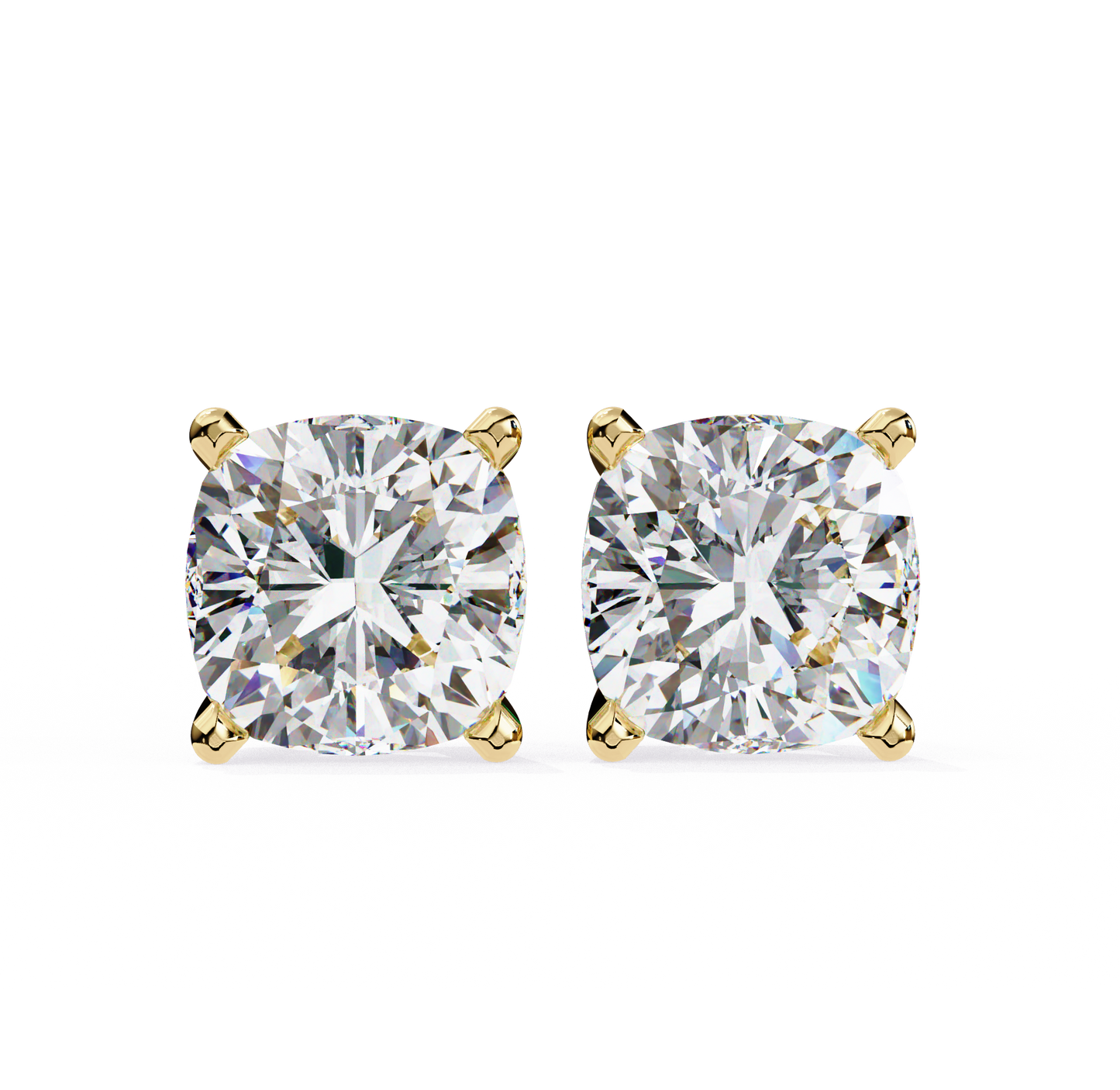 boucles d'oreilles coussin de luxe en diamant