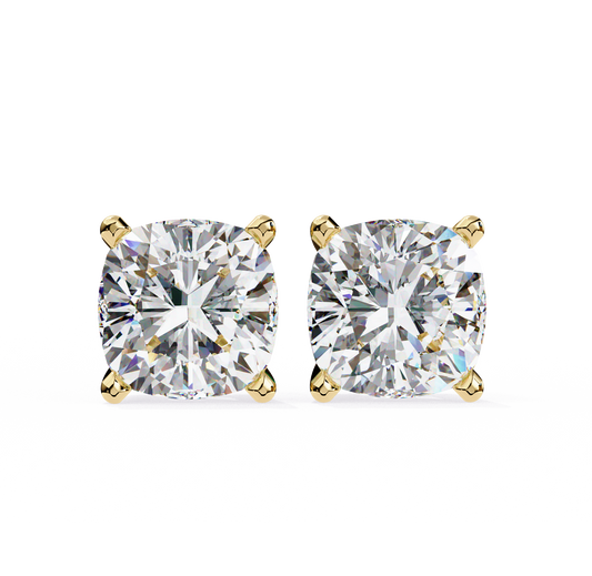 Boucles d'oreilles coussin de luxe en diamant