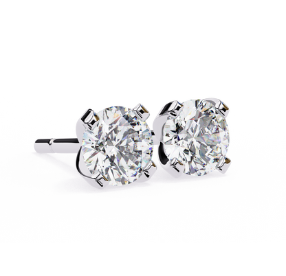 Boucles d'oreilles royales en diamant rond