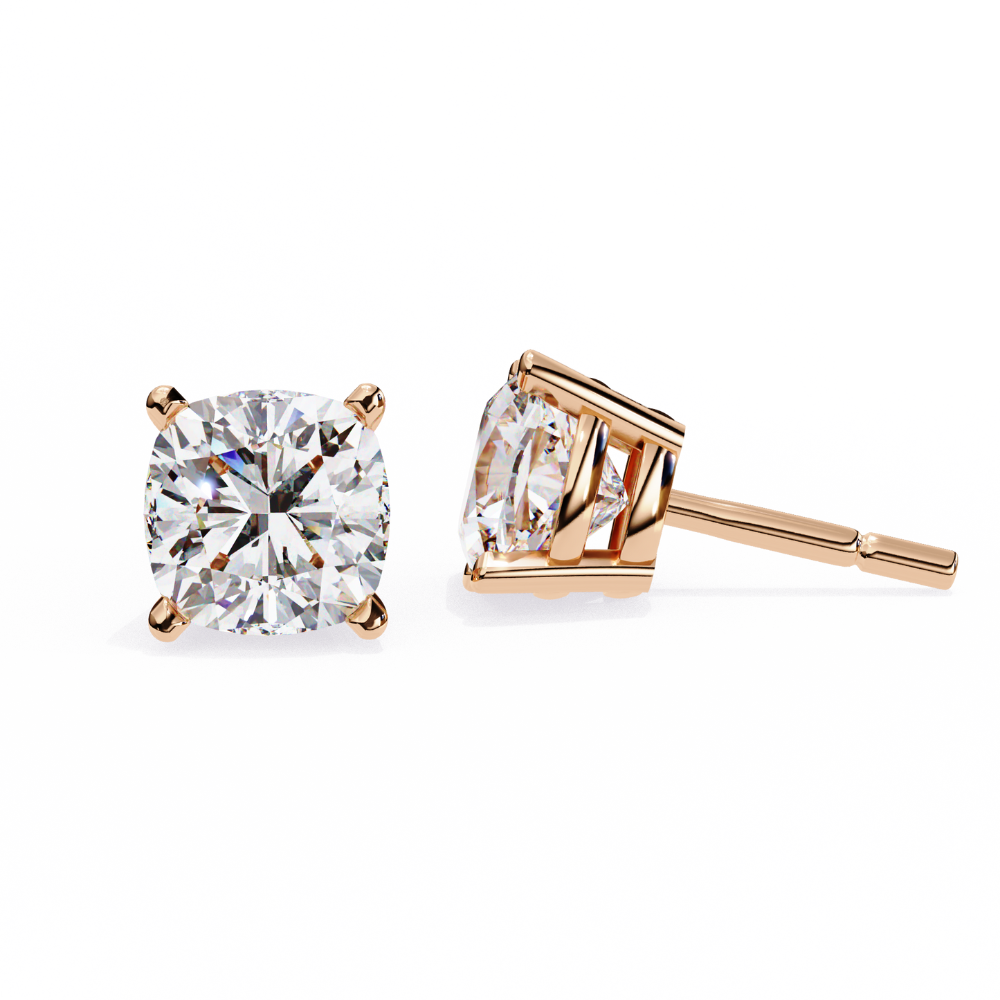 luxe cushion diamond earrings