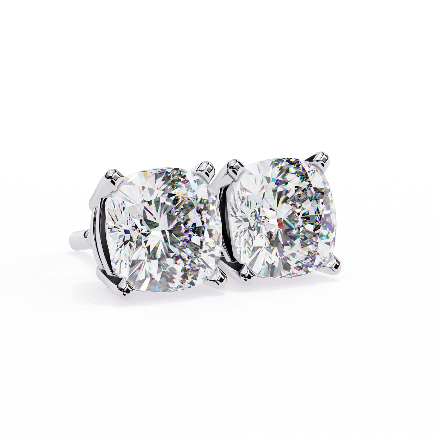 luxe cushion diamond earrings