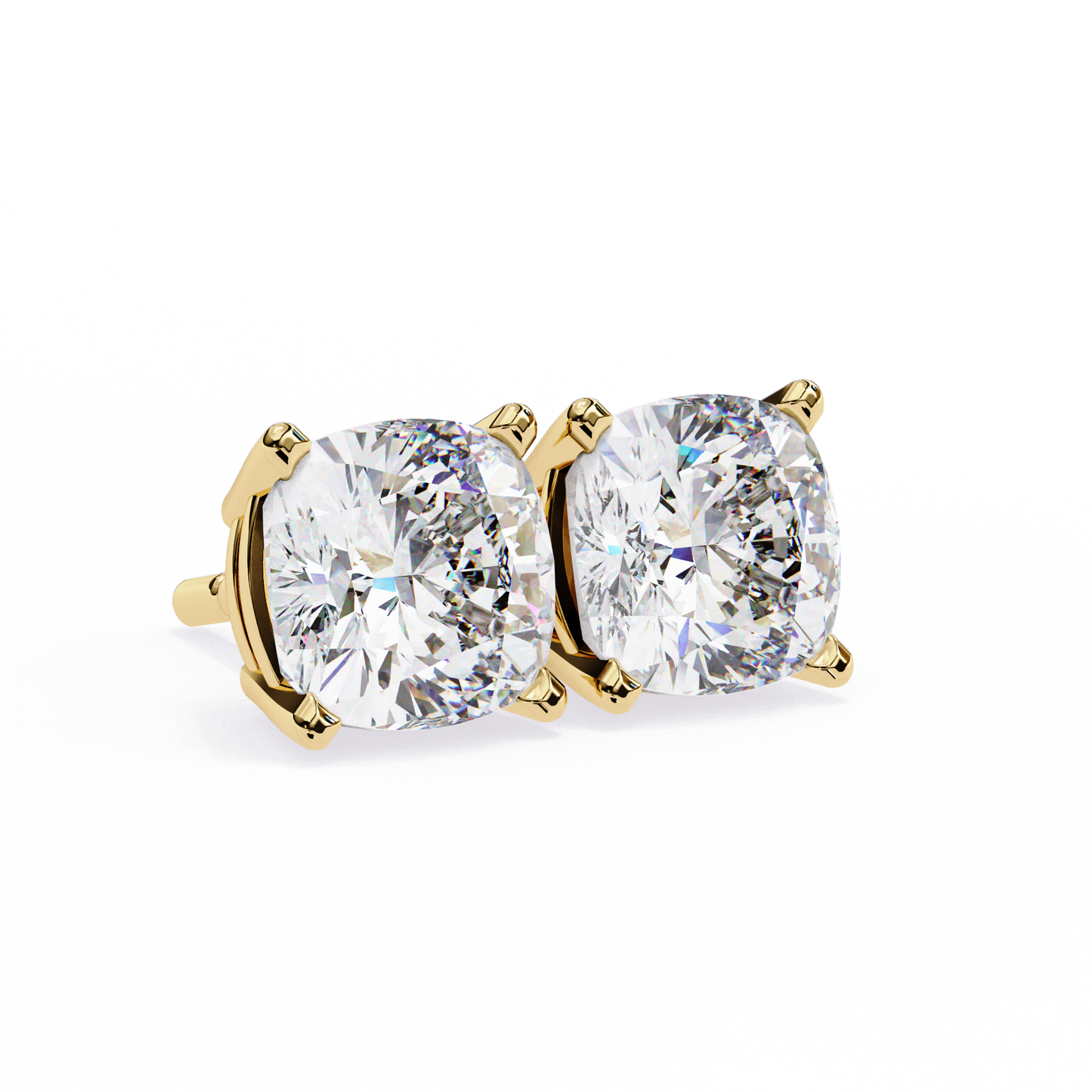 luxe cushion diamond earrings