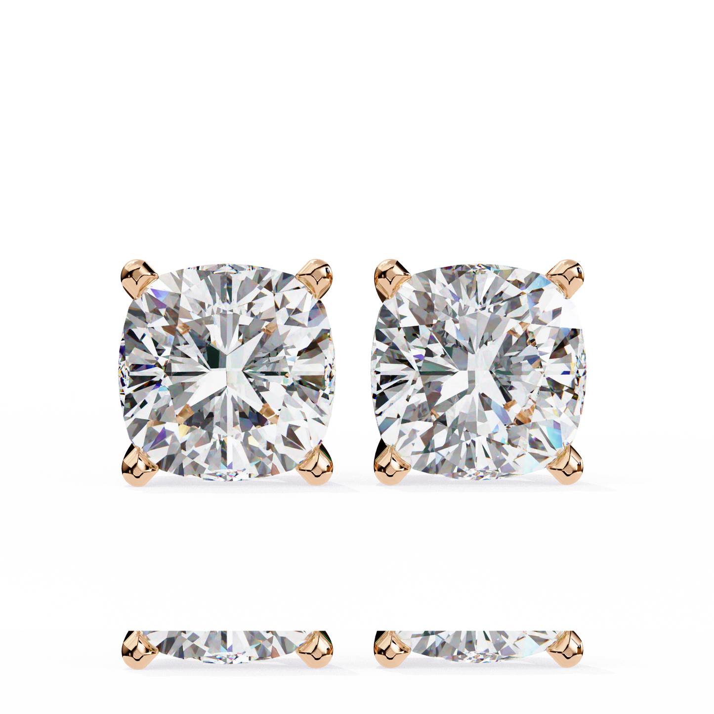 luxe cushion diamond earrings