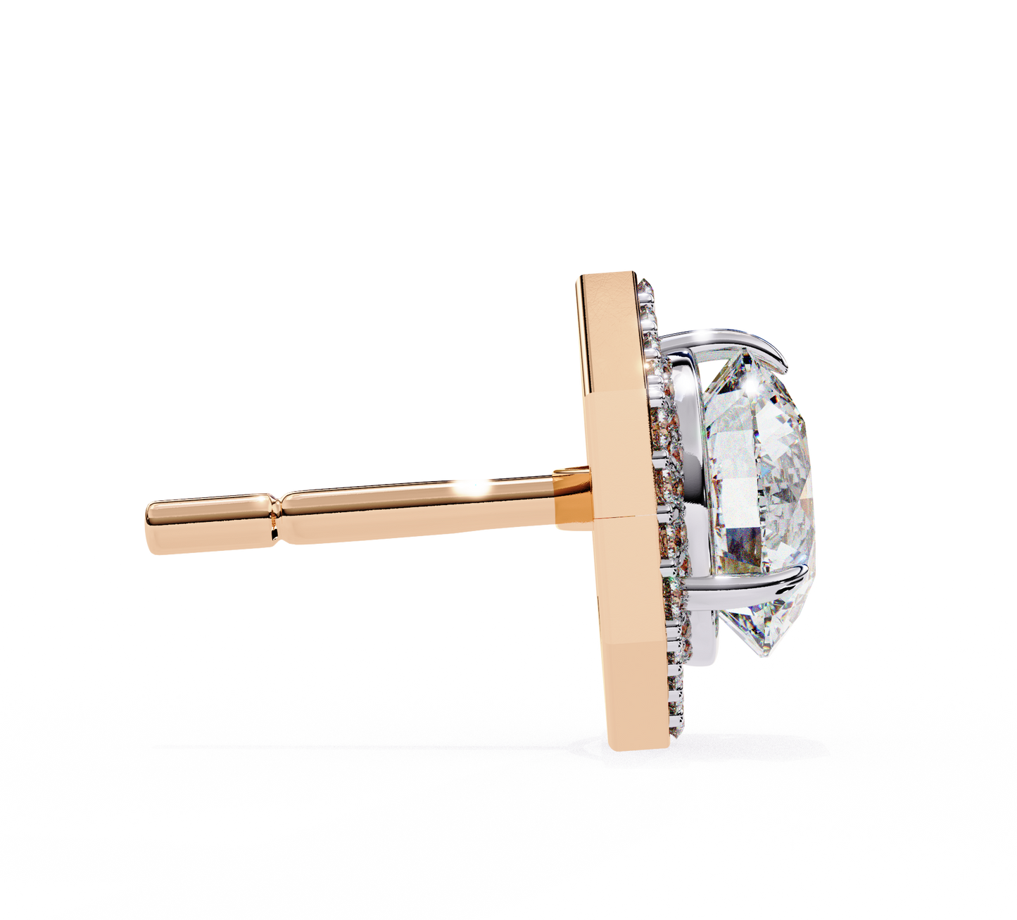 boucles d'oreilles hexa glow en diamant rond