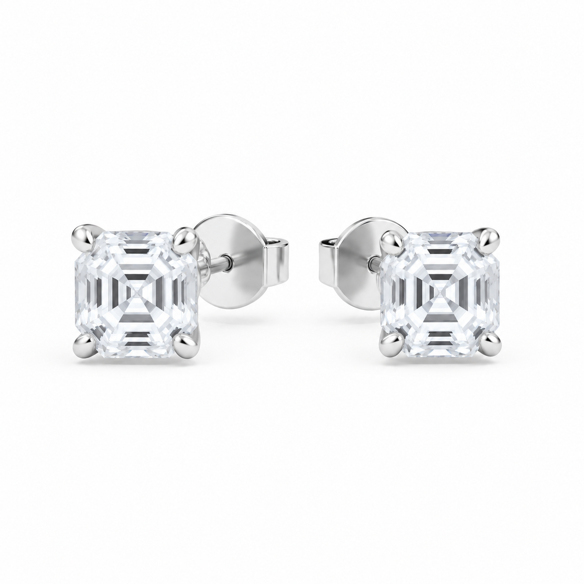 boucle d'oreille liberty en diamant rond 1 carat (0,5+0,5)