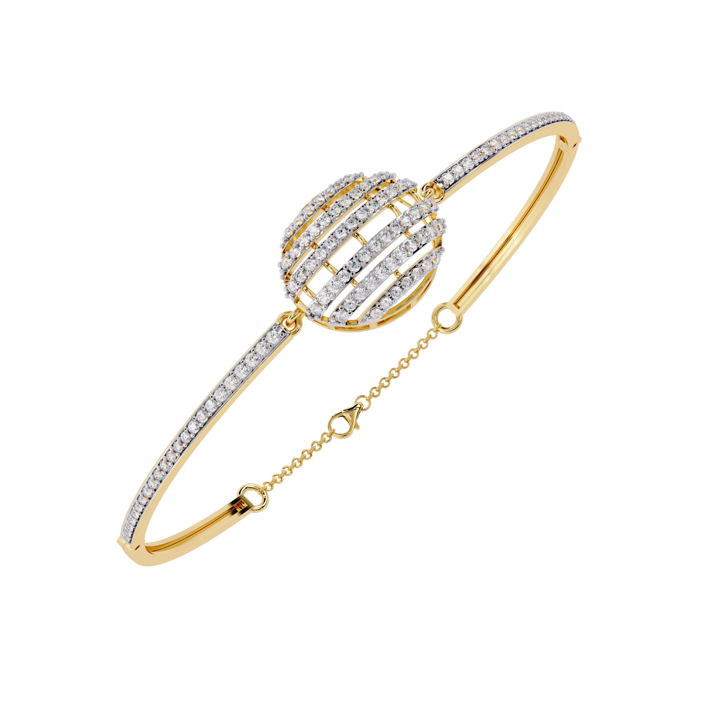 lustrous horizon round diamond bracelet