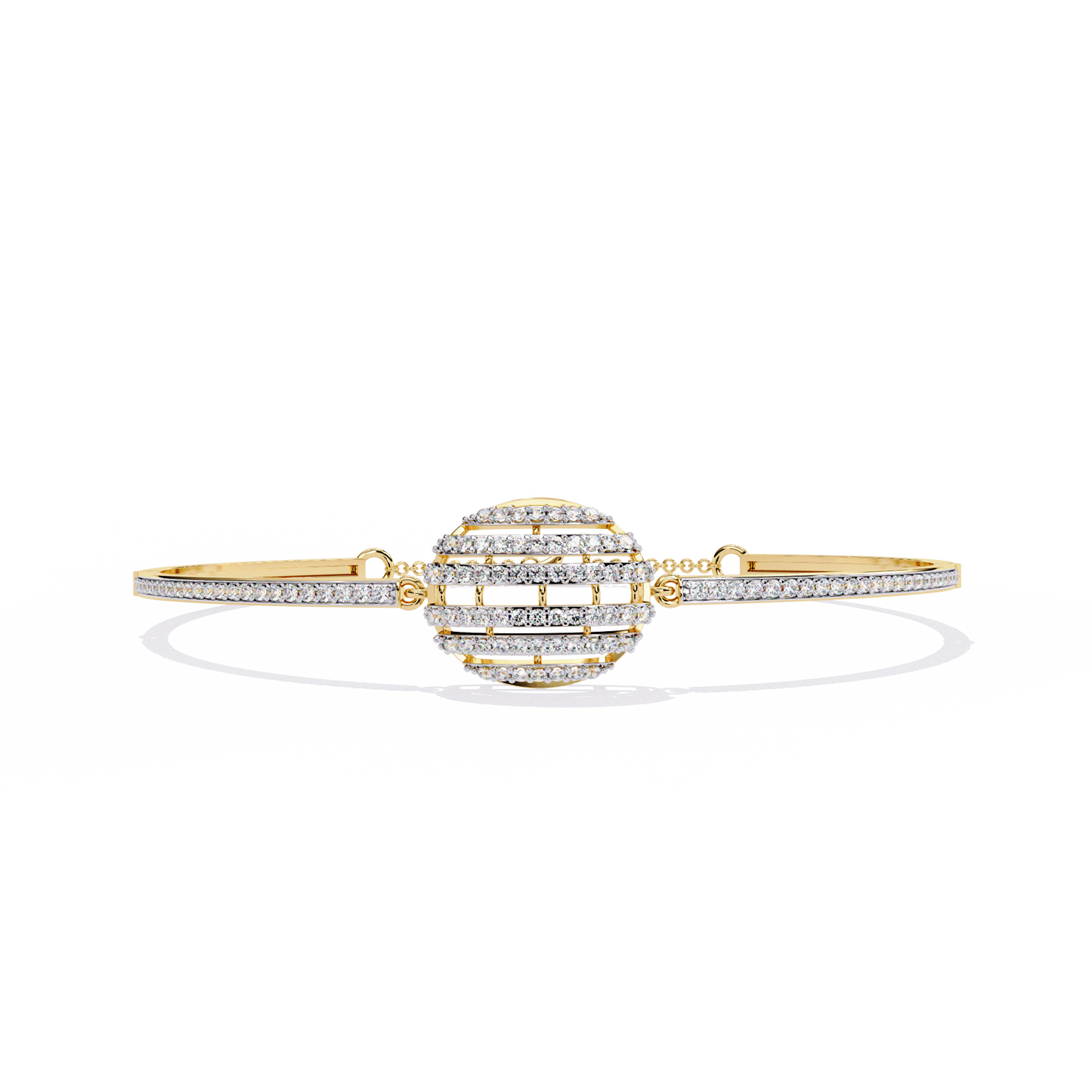 lustrous horizon round diamond bracelet