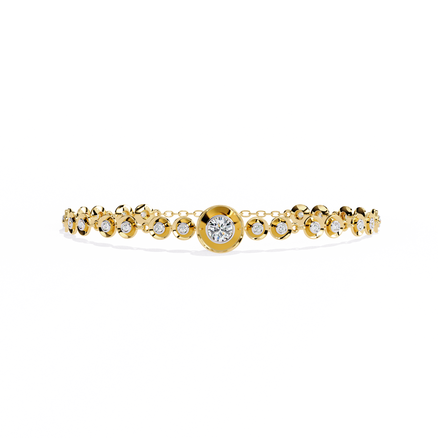 Golden Mirage Round Diamond Bracelet - Espira Fine Gems