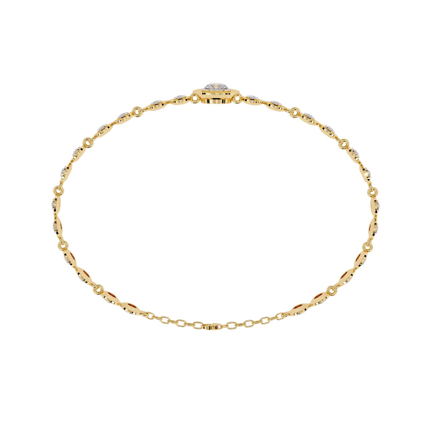 golden mirage round diamond bracelet - espira fine gems