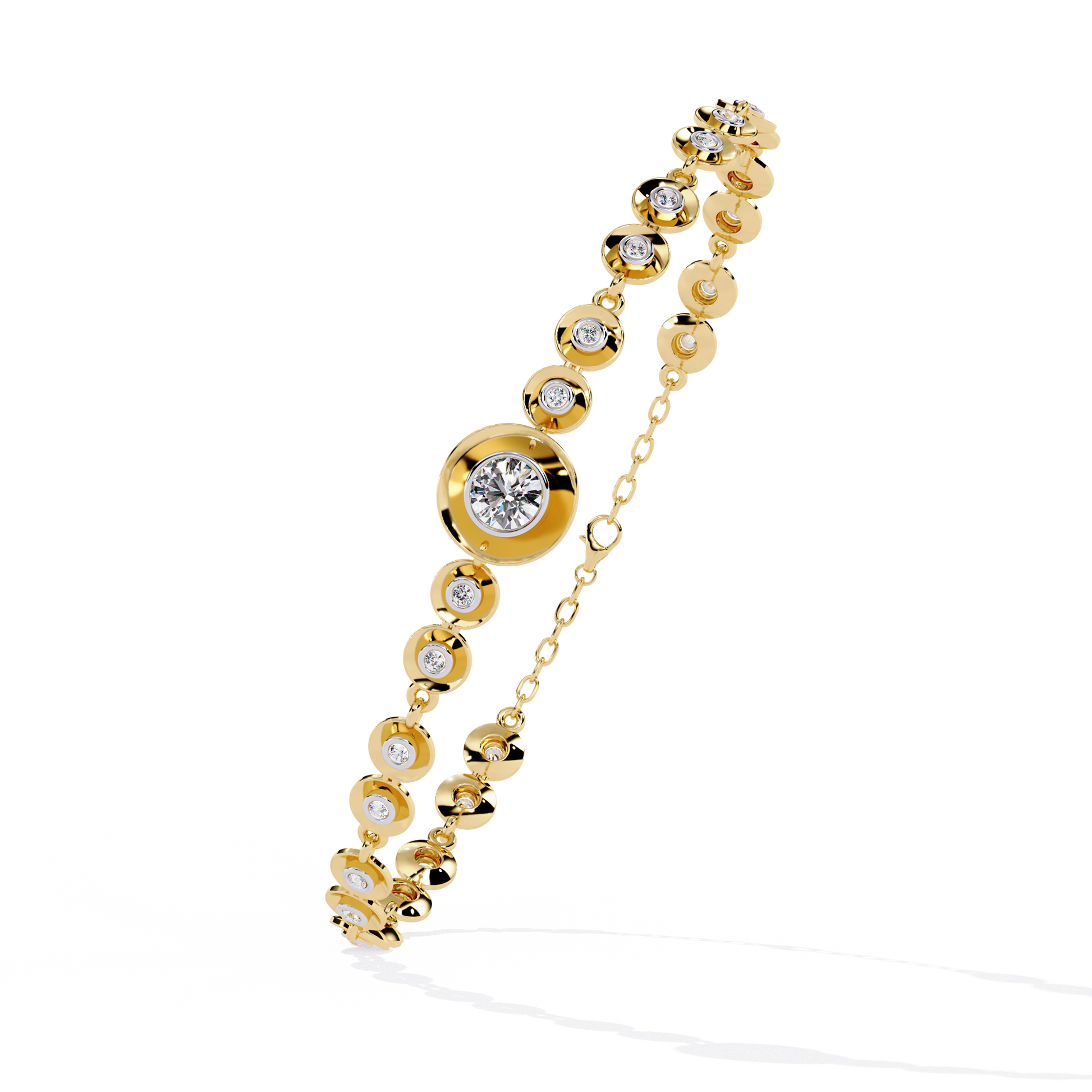 Golden Mirage Round Diamond Bracelet - Espira Fine Gems