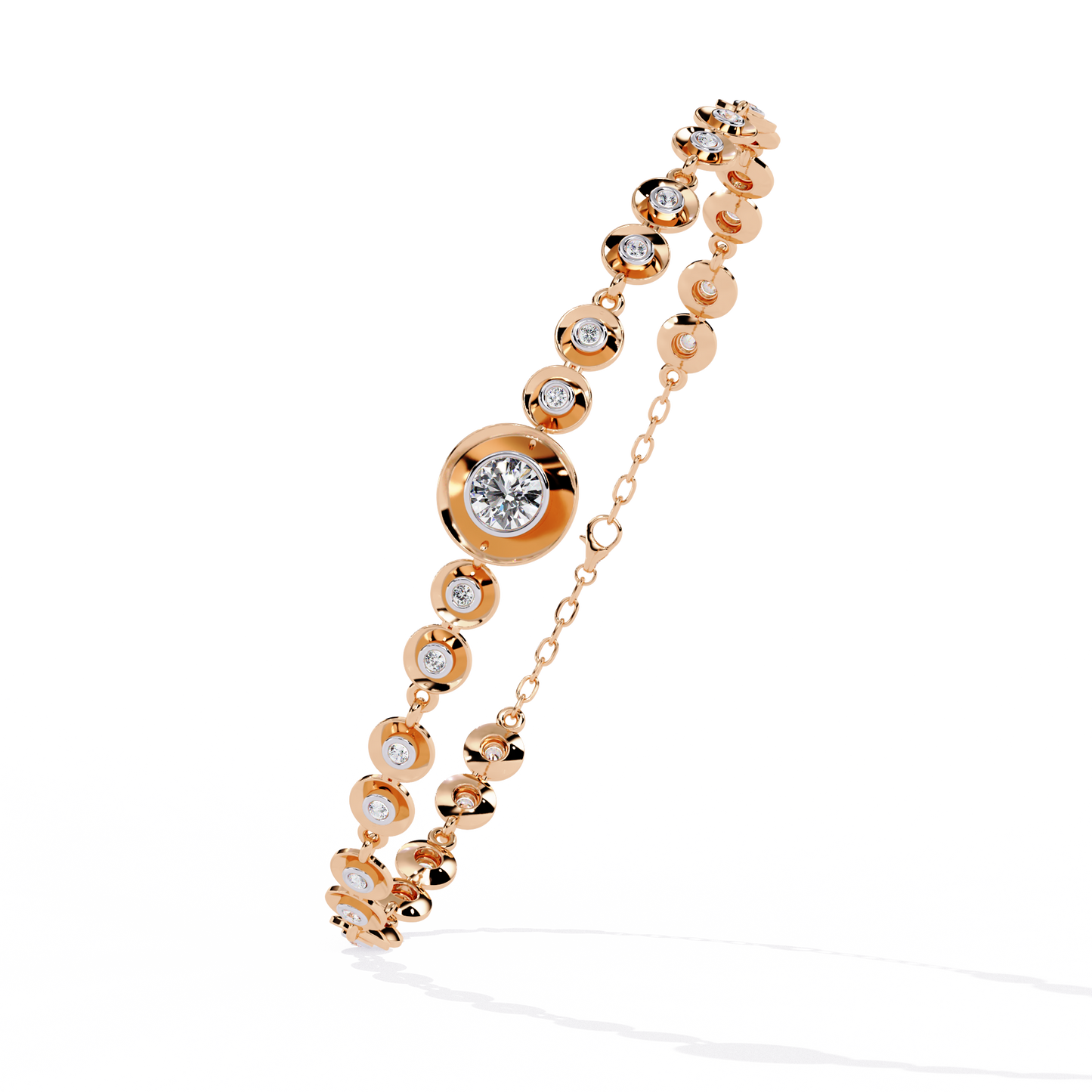 golden mirage round diamond bracelet - espira fine gems