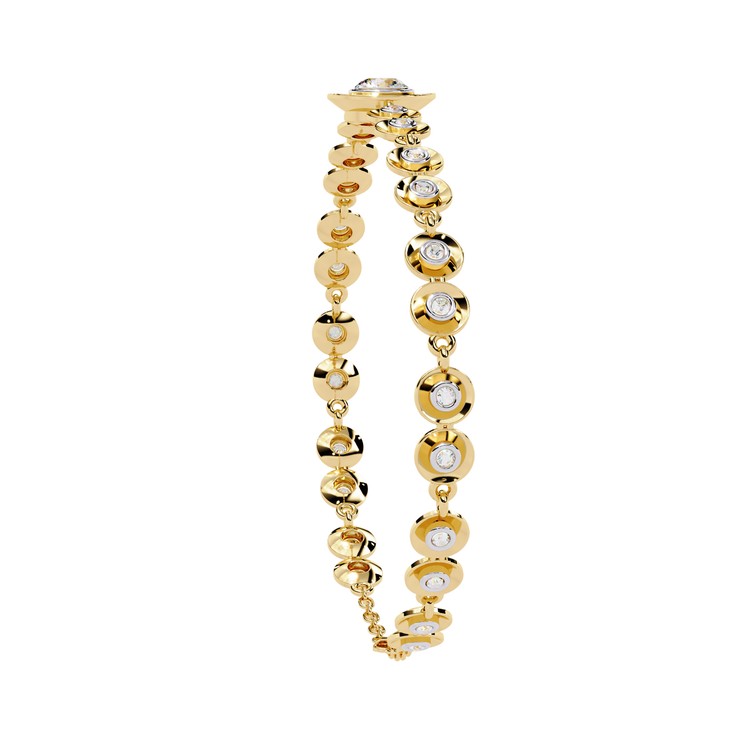 golden mirage round diamond bracelet - espira fine gems