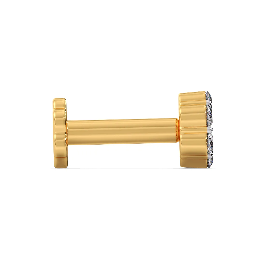 Flora Round Diamond Nose Pin - Espira Gems