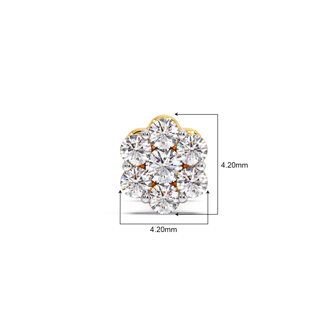Flora Round Diamond Nose Pin - Espira Gems