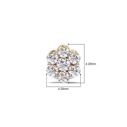 Flora Round Diamond Nose Pin - Espira Gems