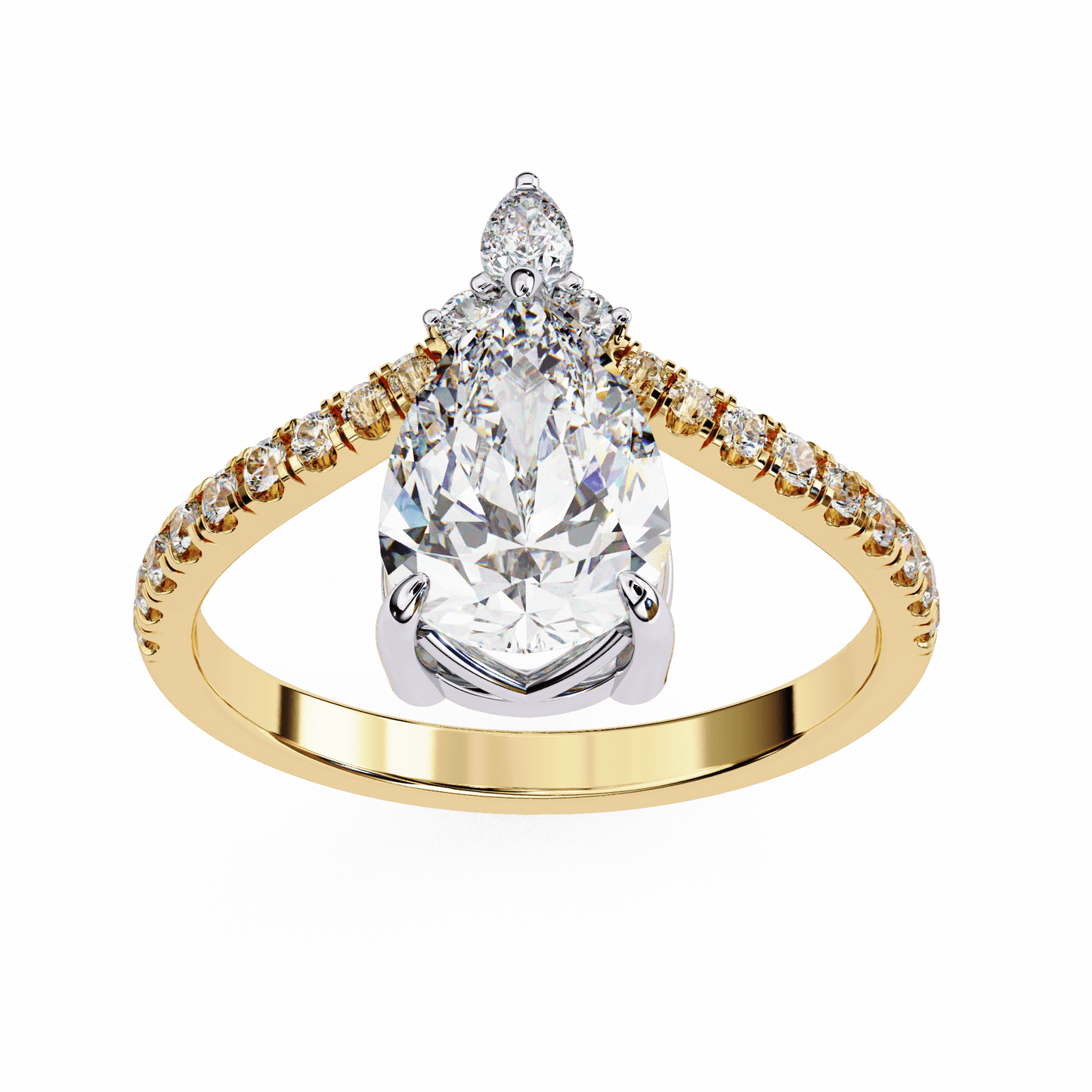 comet pear diamond ring - espira fine gems