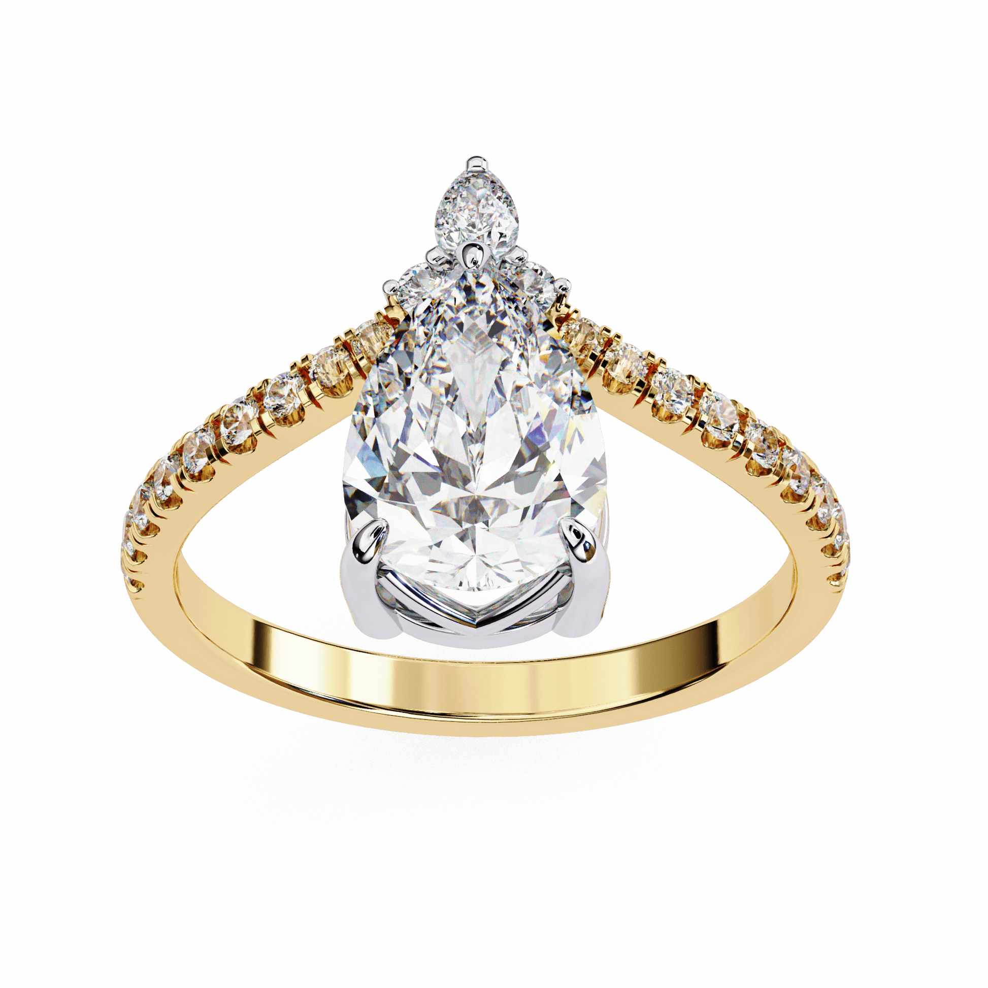 Comet Pear Diamond Ring - Espira Fine Gems