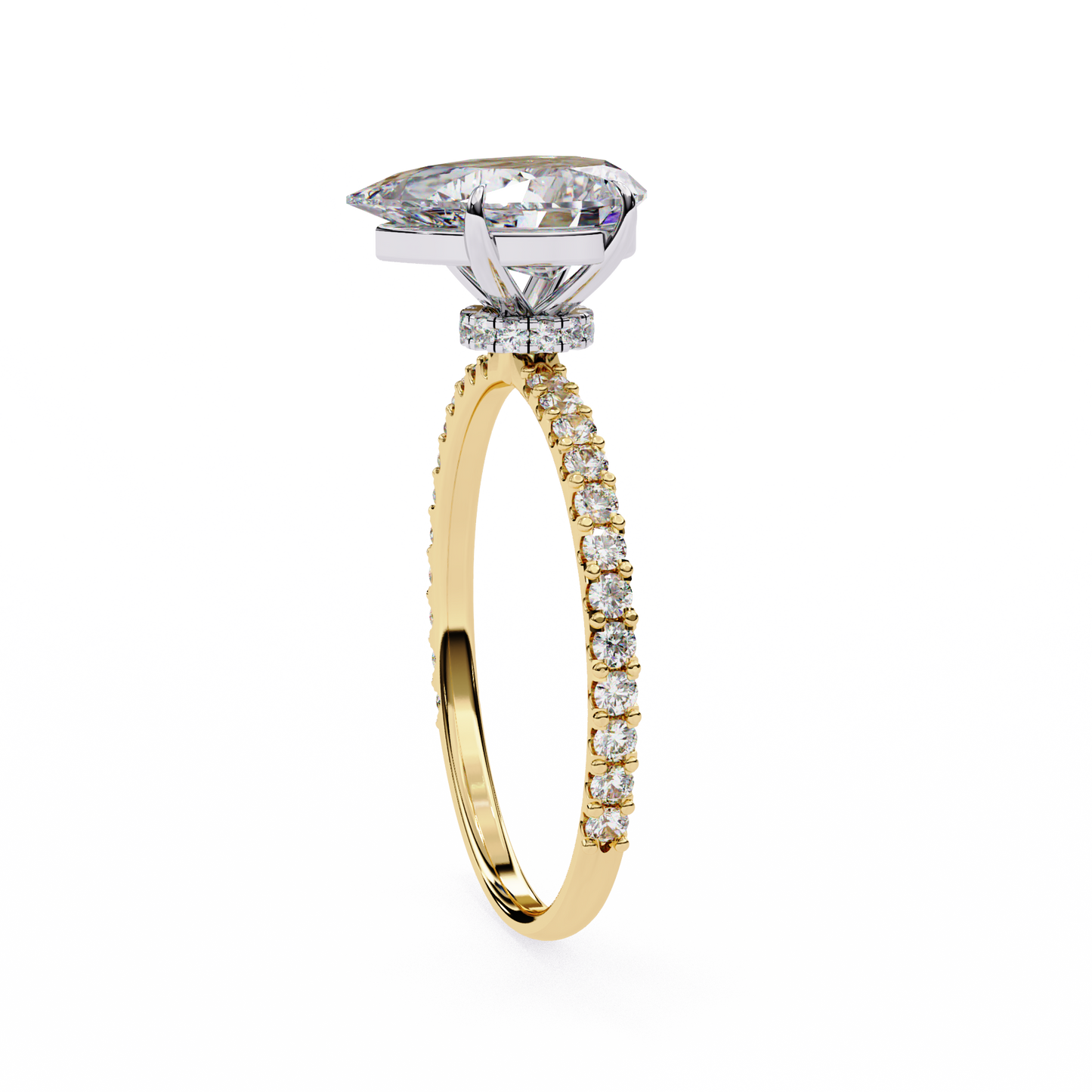 paradise pear diamond ring