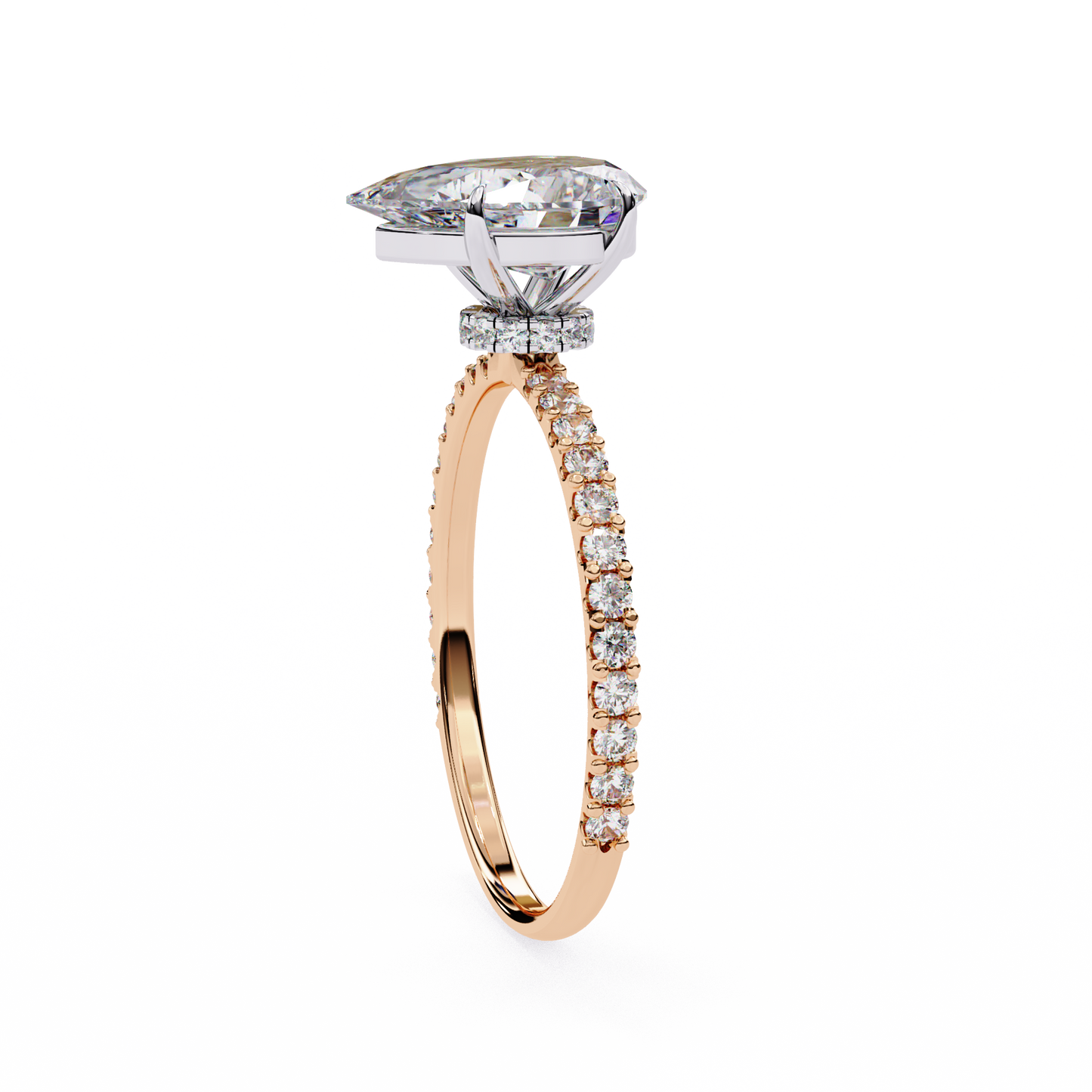 paradise pear diamond ring