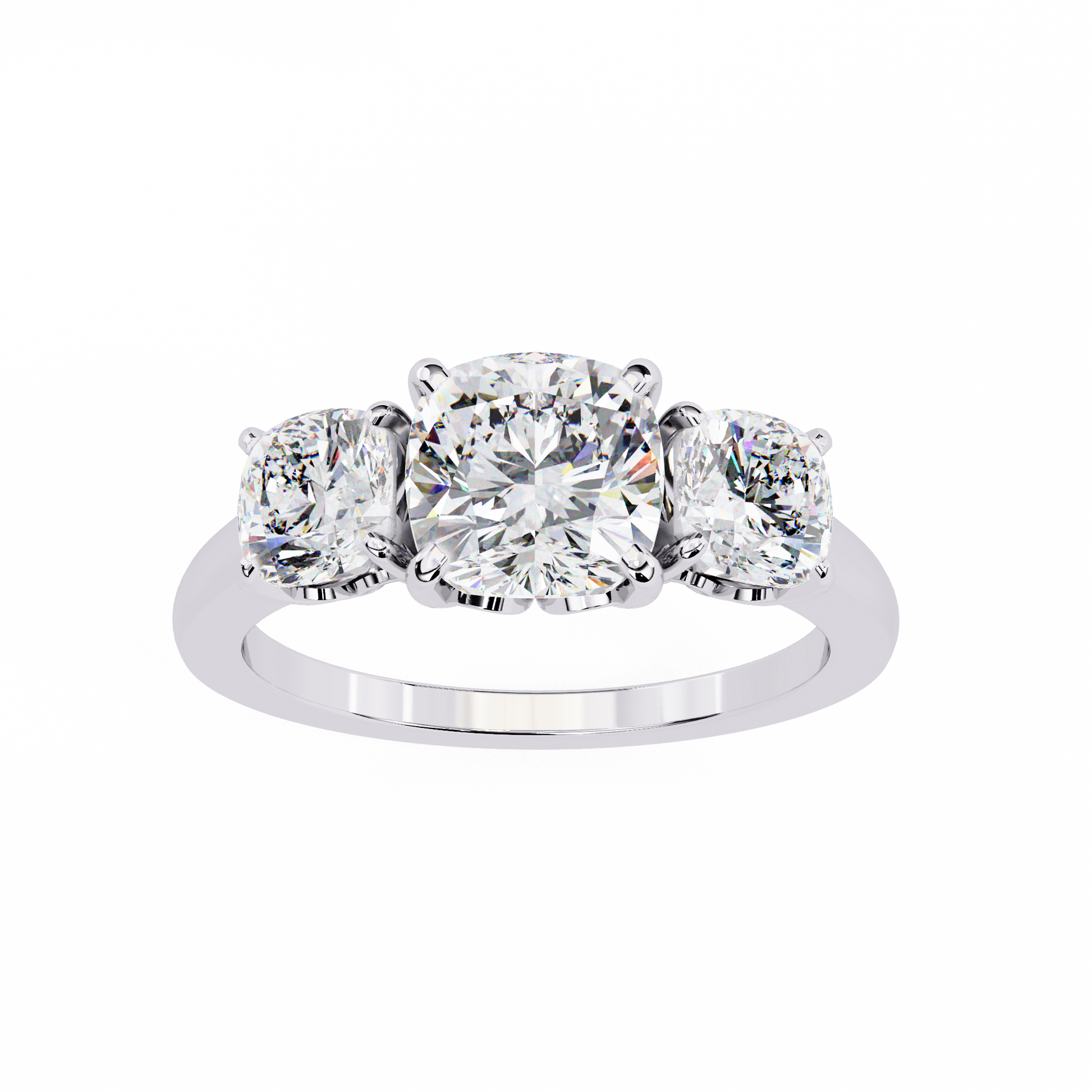 Trinity Cushion Diamond Ring - Espira Gems