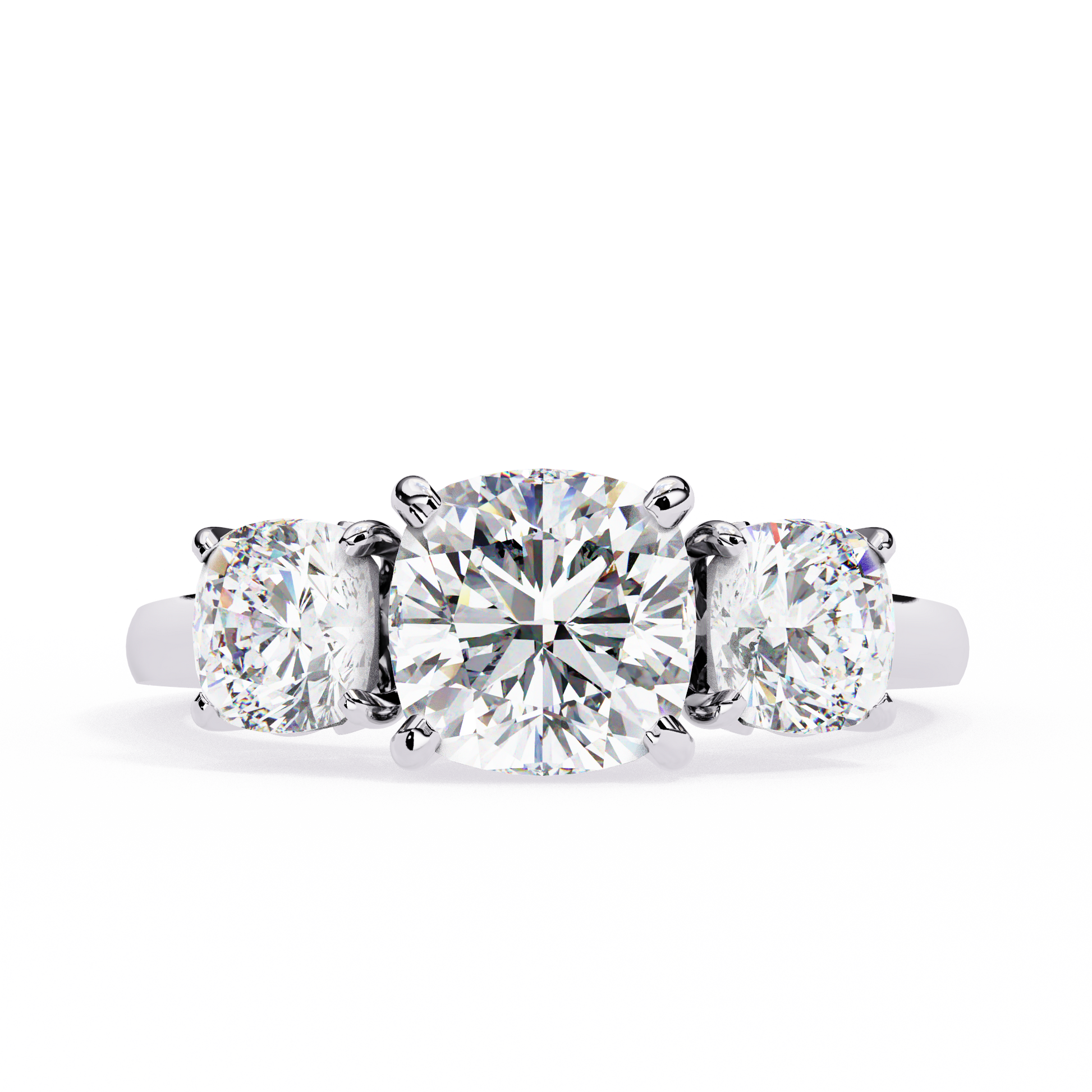 Trinity Cushion Diamond Ring - Espira Gems